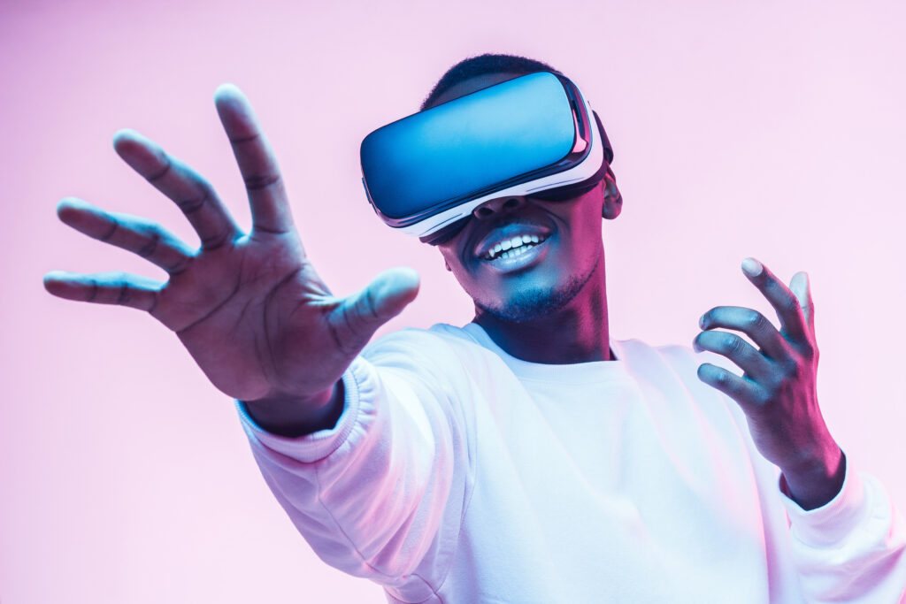 man wearing VR glasses AR/VR